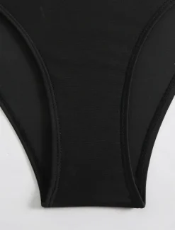 New Women's Swimwear Bikini 2 Piece Briefs Swimsuit Backless Slim Vacation Beach Wear Solid Color V Neck Sleeveless Bathing Suits Women Bikinis