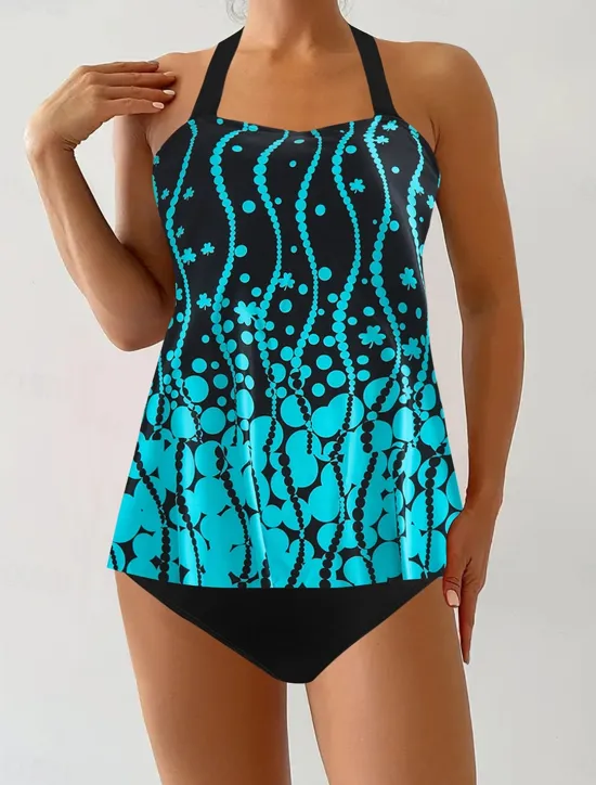 Clearance Women's Swimwear Bikini 2 Piece Cheeky Swimsuit Backless Slim Vacation Beach Wear Camo U Neck Sleeveless Bathing Suits Women Swimdresses|Bikinis
