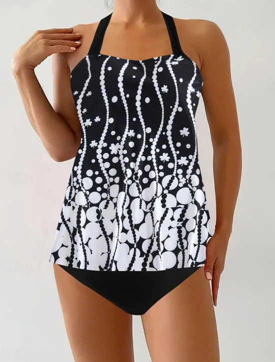Clearance Women's Swimwear Bikini 2 Piece Cheeky Swimsuit Backless Slim Vacation Beach Wear Camo U Neck Sleeveless Bathing Suits Women Swimdresses|Bikinis
