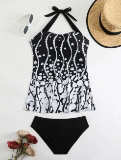 Clearance Women's Swimwear Bikini 2 Piece Cheeky Swimsuit Backless Slim Vacation Beach Wear Camo U Neck Sleeveless Bathing Suits Women Swimdresses|Bikinis