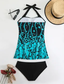 Clearance Women's Swimwear Bikini 2 Piece Cheeky Swimsuit Backless Slim Vacation Beach Wear Camo U Neck Sleeveless Bathing Suits Women Swimdresses|Bikinis