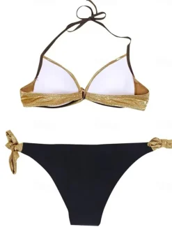 Best Women's Swimwear Bikini Swimsuit Vacation Fashion Solid Color Sleeveless Bathing Suits Women Bikinis