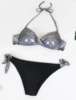 Best Women's Swimwear Bikini Swimsuit Vacation Fashion Solid Color Sleeveless Bathing Suits Women Bikinis