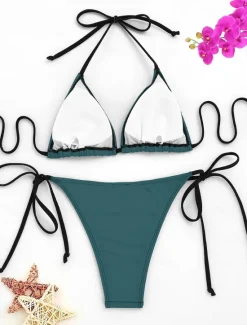 Sale Women's Swimwear Bikini Swimsuit Stylish Plain Sleeveless Bathing Suits Women Bikinis