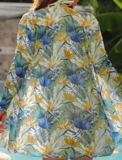 Discount Women's Swimwear Bikini Three Piece Briefs Swimsuit Backless Slim High Waisted Vacation Beach Wear Floral Halter Neck Long Sleeve Bathing Suits Women Bikinis