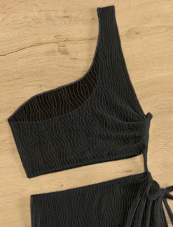 Women's Swimwear Cover Up Swim Dress Swimsuit Cut Out Vacation Beach Wear Solid Color Asymmetric Neck Sleeveless Bathing Suits Women Cover Up