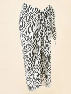New Women's Swimwear Cover Up Swim Dress Swimsuit Vacation Beach Wear Leopard Striped Long Sleeve Bathing Suits Women Leopard Swimwear|Cover Up