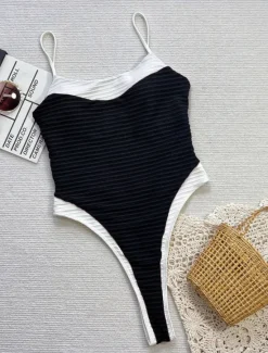 Clearance Women's Swimwear One Piece Monokini Swimsuit Backless Tummy Control High Waist Slim Vacation Beach Wear Ombre Halter Neck Sleeveless Bathing Suits Women One-Pieces