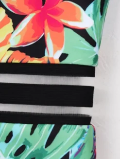 Sale Women's Swimwear One Piece Swimsuit Backless Zipper Vacation Tropical Floral Graphic Halter Neck Sleeveless Bathing Suits Women One-Pieces