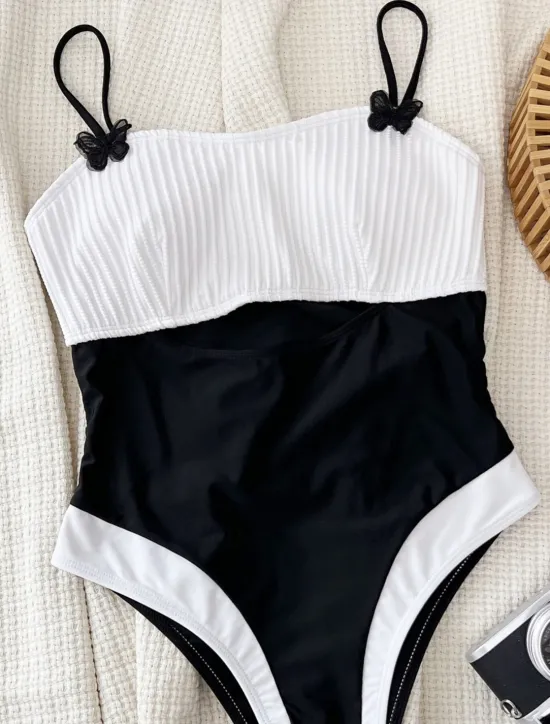 Women's Swimwear One Piece Monokini Swimsuit Backless Tummy Control High Waist Slim Vacation Beach Wear Solid Color Round Neck Sleeveless Bathing Suits Women One-Pieces