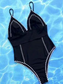 Clearance Women's Swimwear One Piece Monokini Swimsuit Backless Tummy Control High Waist Slim Vacation Beach Wear Solid Color Halter Neck Sleeveless Bathing Suits Women One-Pieces