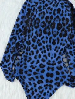 Women's Swimwear One Piece Swimsuit Zip Up Tropical Beach Wear Leopard V Wire Sleeveless Bathing Suits Women One-Pieces