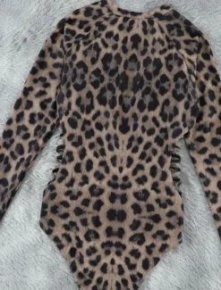 Women's Swimwear One Piece Swimsuit Zip Up Tropical Beach Wear Leopard V Wire Sleeveless Bathing Suits Women One-Pieces