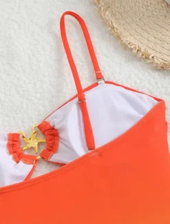 Outlet Women's Swimwear One Piece Monokini Swimsuit Backless Tummy Control High Waist Slim Vacation Beach Wear Ombre V Neck Sleeveless Bathing Suits Women One-Pieces