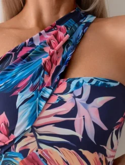 Best Women's Swimwear One Piece Monokini Swimsuit Backless Tummy Control High Waist Slim Vacation Beach Wear Leaves Halter Neck Sleeveless Bathing Suits Women One-Pieces