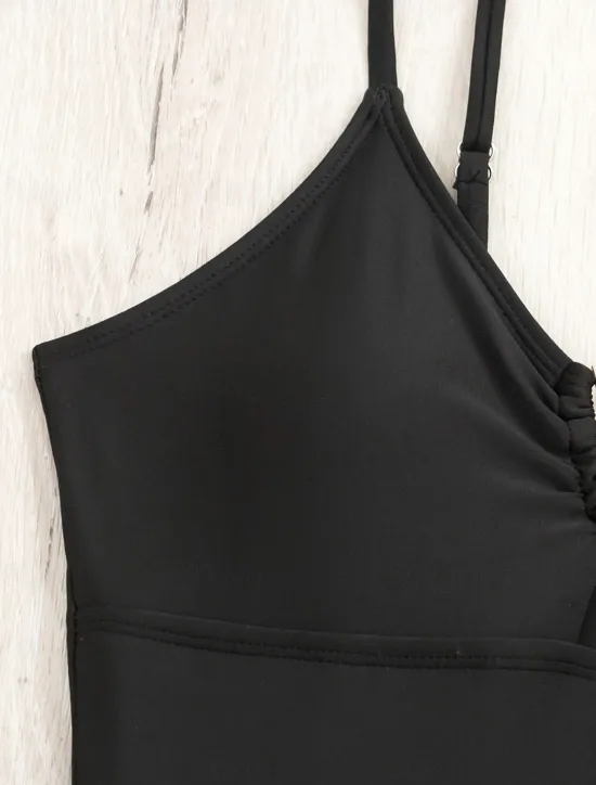 Sale Women's Swimwear One Piece Monokini Swimsuit Backless Tummy Control High Waist Slim Vacation Beach Wear Solid Color Scoop Neck Sleeveless Bathing Suits Women One-Pieces
