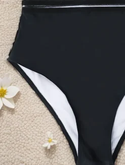 Outlet Women's Swimwear One Piece Monokini Swimsuit Ruffle Mesh Backless Tummy Control High Waist Vacation Beach Wear Solid Color Off Shoulder Sleeveless Bathing Suits Women One-Pieces