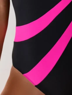 Discount Women's Swimwear One Piece Monokini Swimsuit Backless Tummy Control High Waist Slim Vacation Beach Wear Color Block U Neck Sleeveless Bathing Suits Women One-Pieces