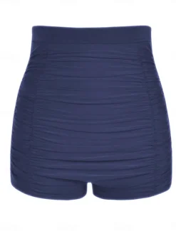 Sale Women's Swimwear Stretchy Boxer Shorts Swimsuit High Waist Vacation Beach Wear Solid Color Sleeveless Bathing Suits Women Bikinis