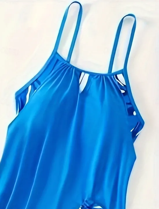 Clearance Women's Swimwear Tankini 2 Piece Boy Leg Swimsuit Backless High Waist Vacation Beach Wear Color Block Round Neck Sleeveless Bathing Suits Women Tankinis