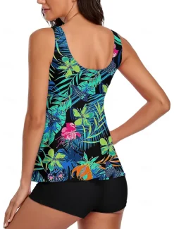 Best Women's Swimwear Tankini Swimsuit Tropical Tropical Sleeveless Bathing Suits Women Tankinis