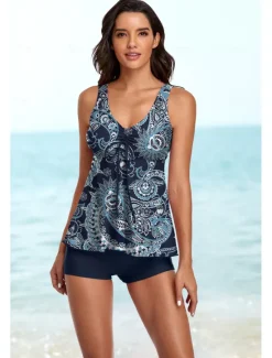 Best Women's Swimwear Tankini Swimsuit Retro Tropical Sleeveless Bathing Suits Women Tankinis