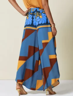 Hot Women's Swing Full Length Satin Micro-elastic Pants Birthday Weekend Blue Rose Red Spring & Summer S M L Women Pants