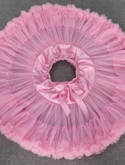 Sale Women's Swing Petticoat Fashion Mini Skirts Solid Colored Ruffle Layered Tulle Performance Party Fall & Winter Organza Tulle Women Skirts