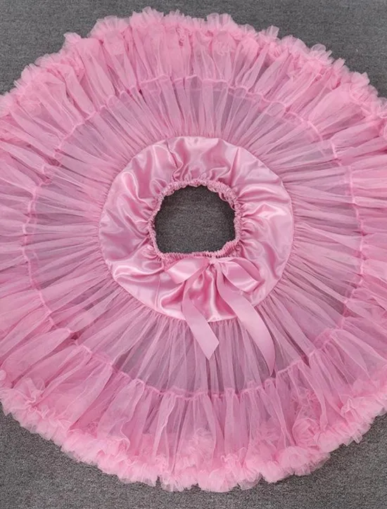 Sale Women's Swing Petticoat Fashion Mini Skirts Solid Colored Ruffle Layered Tulle Performance Party Fall & Winter Organza Tulle Women Skirts