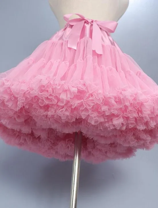 Sale Women's Swing Petticoat Fashion Mini Skirts Solid Colored Ruffle Layered Tulle Performance Party Fall & Winter Organza Tulle Women Skirts