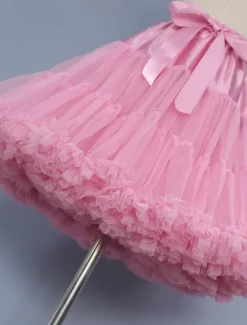Sale Women's Swing Petticoat Fashion Mini Skirts Solid Colored Ruffle Layered Tulle Performance Party Fall & Winter Organza Tulle Women Skirts