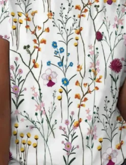 Clearance Women's T Shirt Basic Floral Patchwork Print Short Sleeve Regular Tops Round Neck Casual Daily Holiday Women Spring Tops