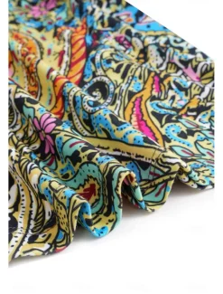 Online Women's T Shirt Boho Blouse Paisley Print V-Neck Short Sleeve Casual Loose Fit Multicolor Lightweight Summer Top Women Boho Tops