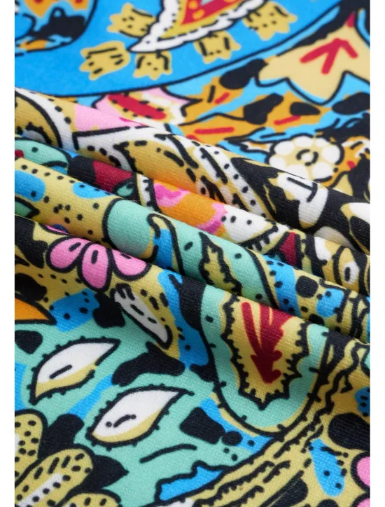 Online Women's T Shirt Boho Blouse Paisley Print V-Neck Short Sleeve Casual Loose Fit Multicolor Lightweight Summer Top Women Boho Tops