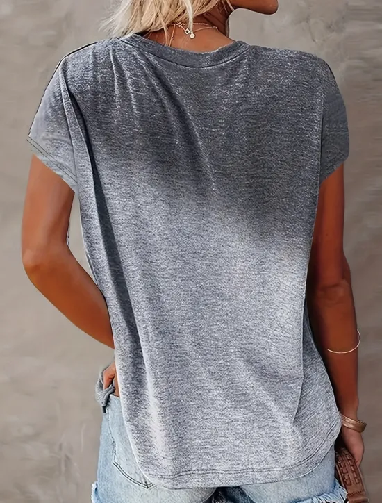 Hot Women's T Shirt Casual Print Short Sleeve Regular Tops Daily Purple Green Gray Summer Women T-Shirts
