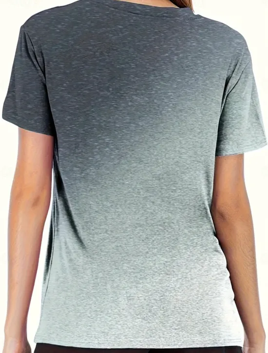 Best Women's T Shirt Casual Print Short Sleeve Regular Tops Crew Neck Daily Red Blue Green Gray Summer Women T-Shirts