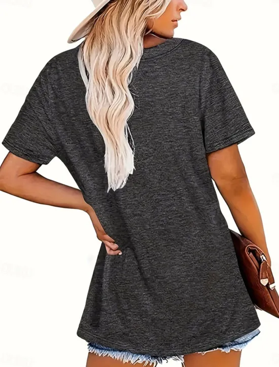 Women's T Shirt Fashion Modern Floral Cat Short Sleeve Regular Tops Crew Neck Daily Summer Women T-Shirts