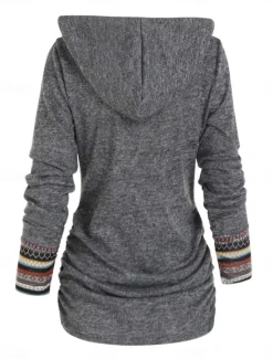 Sale Women's T Shirt Fashion Modern Casual Long Sleeve Regular Tops Crew Neck Daily Weekend Wine Blue Green Gray Spring Fall Women Tunic Tops