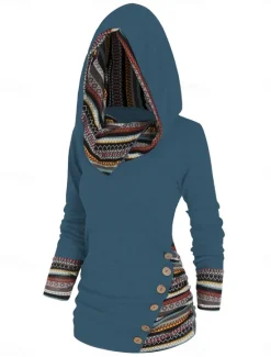 Sale Women's T Shirt Fashion Modern Casual Long Sleeve Regular Tops Crew Neck Daily Weekend Wine Blue Green Gray Spring Fall Women Tunic Tops
