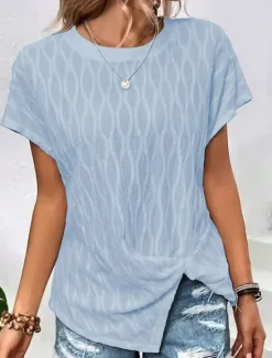 Outlet Women's T Shirt Floral Graphic Geometric Vintage Stylish Classic Short Sleeve Long Sleeve Crew Neck Round Neck Regular Tops Daily Print Grass Green White Light Brown Purple Light Blue Summer Spring Women T-Shirts