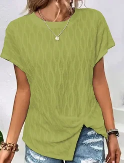 Outlet Women's T Shirt Floral Graphic Geometric Vintage Stylish Classic Short Sleeve Long Sleeve Crew Neck Round Neck Regular Tops Daily Print Grass Green White Light Brown Purple Light Blue Summer Spring Women T-Shirts