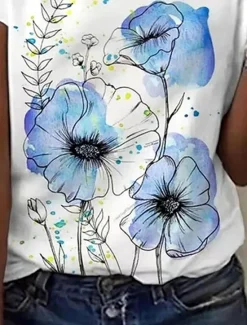 Outlet Women's T Shirt Floral Graphic Bohemia Fashion Beach Long Sleeve V Neck Regular Tops Daily Sports Going out Print Summer Spring Women Women's Tops