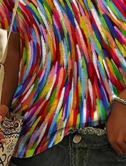 Hot Women's T Shirt Graphic Basic Short Sleeve V Neck Regular Tops Daily Weekend Print Yellow Red Blue Green Women Boho Tops