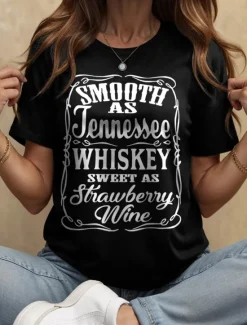 Outlet Women's T Shirt Graphic Letter Vintage Stylish Classic Short Sleeve Crew Neck Round Neck Regular Tops Daily Weekend Print Black White Yellow Red Blue Summer Spring Women T-Shirts