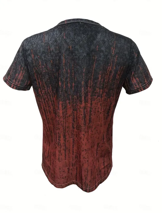 New Women's T Shirt Henley Shirt Graphic Paisley Vintage Basic Short Sleeve V Neck Regular Tops Daily Weekend Print Black Red Blue Women Boho Tops