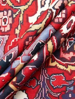 Clearance Women's T Shirt Henley Shirt Floral Vintage Ethnic Daily Basic 3/4 Length Sleeve V Neck Regular Tops Holiday Weekend Buttons Print Red Purple Green Khaki Gray Fall & Winter Women Boho Tops
