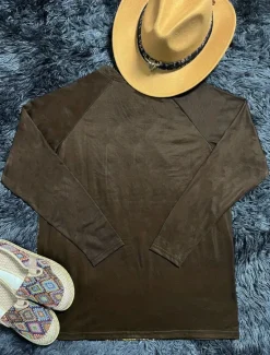 Sale Women's T shirt Long Sleeve V Neck Long Sleeve Graphic Casual Vintage Print Regular Tops Vacation Weekend Army Green Gray Spring Fall Prefall Women T-Shirts|Boho Tops