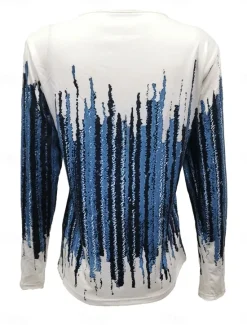 Hot Women's T Shirt Ombre Graphic Striped Elegant Vintage Stylish Long Sleeve V Neck Round Neck Notched Neck Regular Tops Daily Weekend Zipper Print Blue Fuchsia Green Spring Fall Winter Women T-Shirts