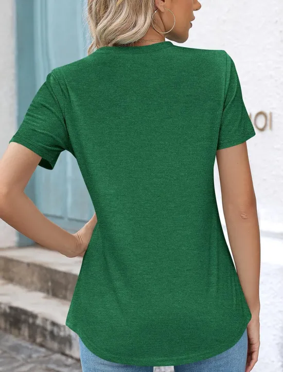 Discount Women's T Shirt Plain Casual Short Sleeve Crew Neck Regular Tops Daily White Blue Purple Green Summer Women T-Shirts