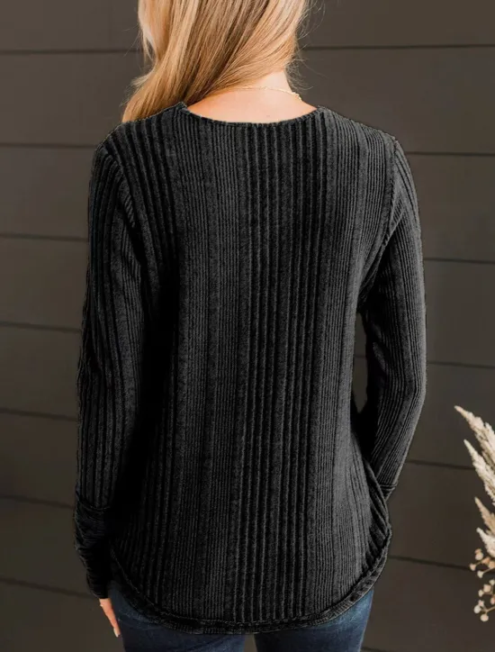 Online Women's T Shirt Plain Fashion Modern Casual Long Sleeve V Neck Regular Tops Daily Weekend Black Army Green Summer Spring Women Blouses & Shirts